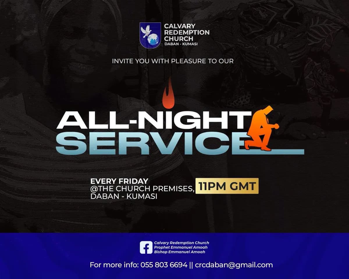 All-Night Service flyer, every Friday, 11 PM