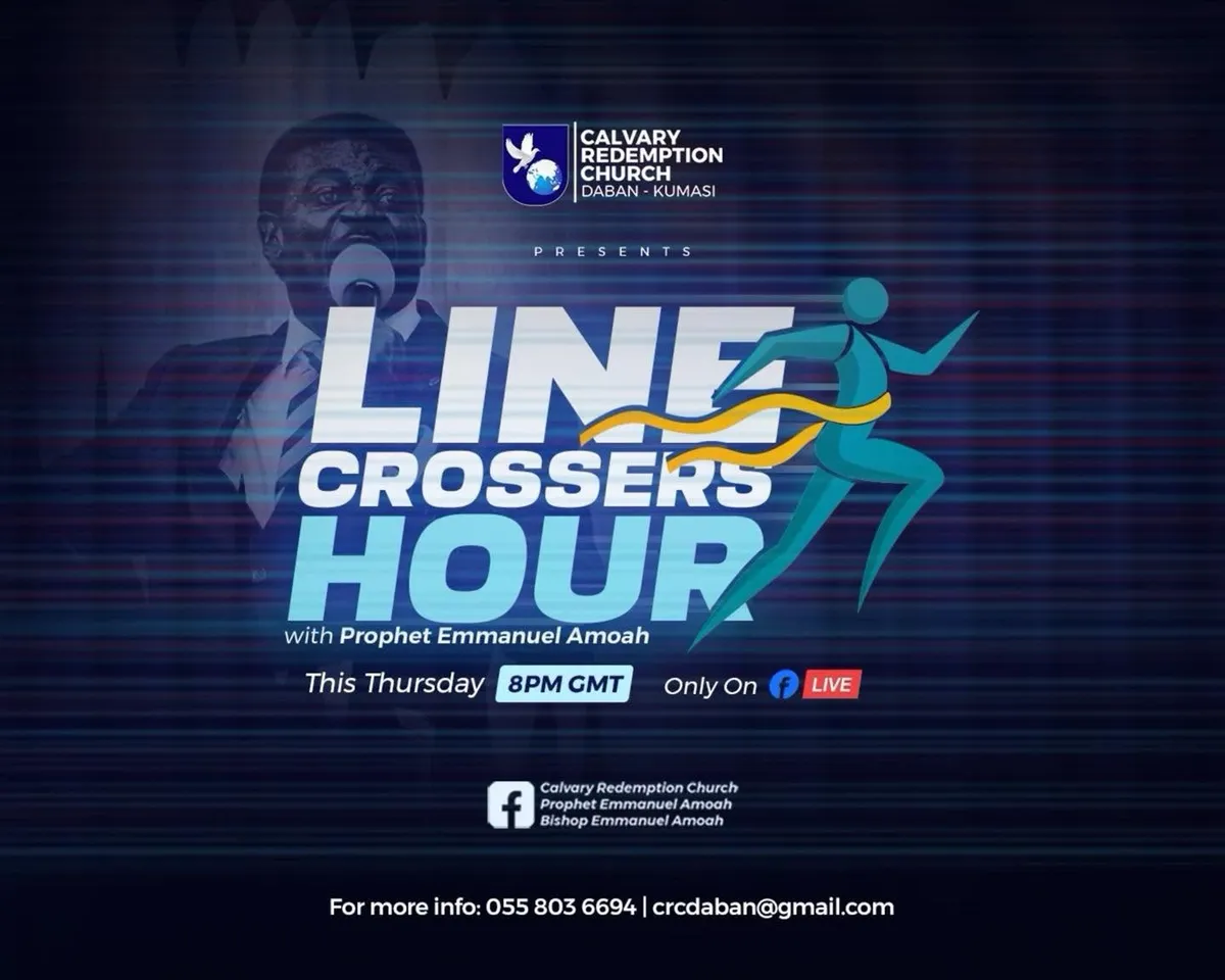 Line Crossers Hour with Prophet Emmanuel Amoah flyer, Thursdays, 8 PM